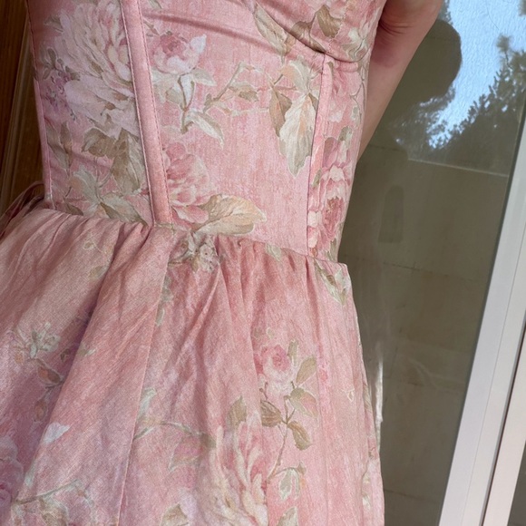 Elegant Pink Floral Tiered Dress V. Chapman - Picture 4 of 10